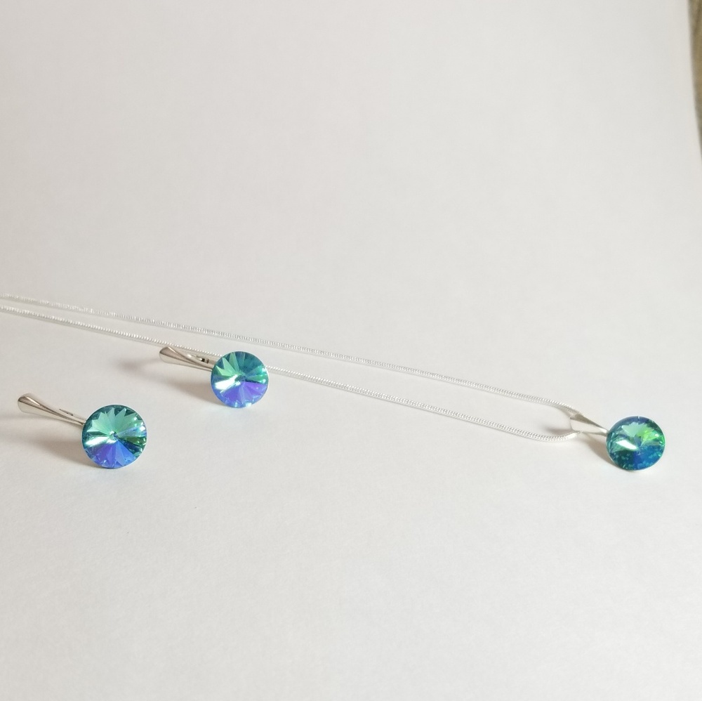 Swarovski element 925 silver crystal matching set